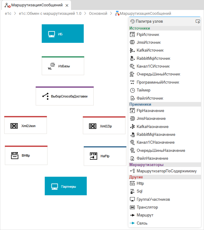 Добавление узлов на схему