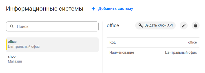 Список информационных систем