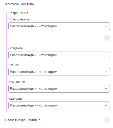 Свойства контроля доступа