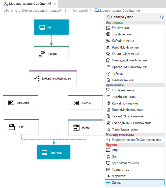 Добавление связей